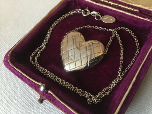 Large Silver Heart Pendant Necklace On Chain