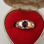 Fine Antique 18 Ct Gold Ruby & Old Cut Diamond Ring