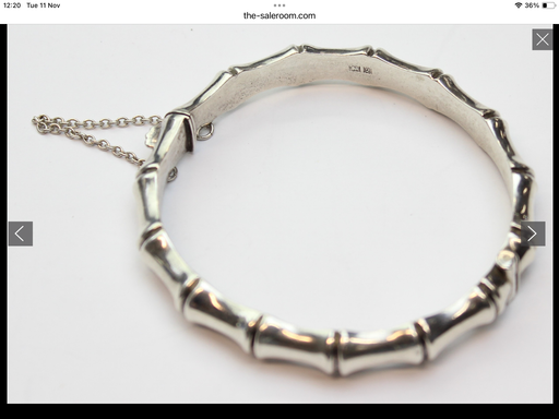 Vintage Silver Bamboo Style Design Bracelet /Bangle